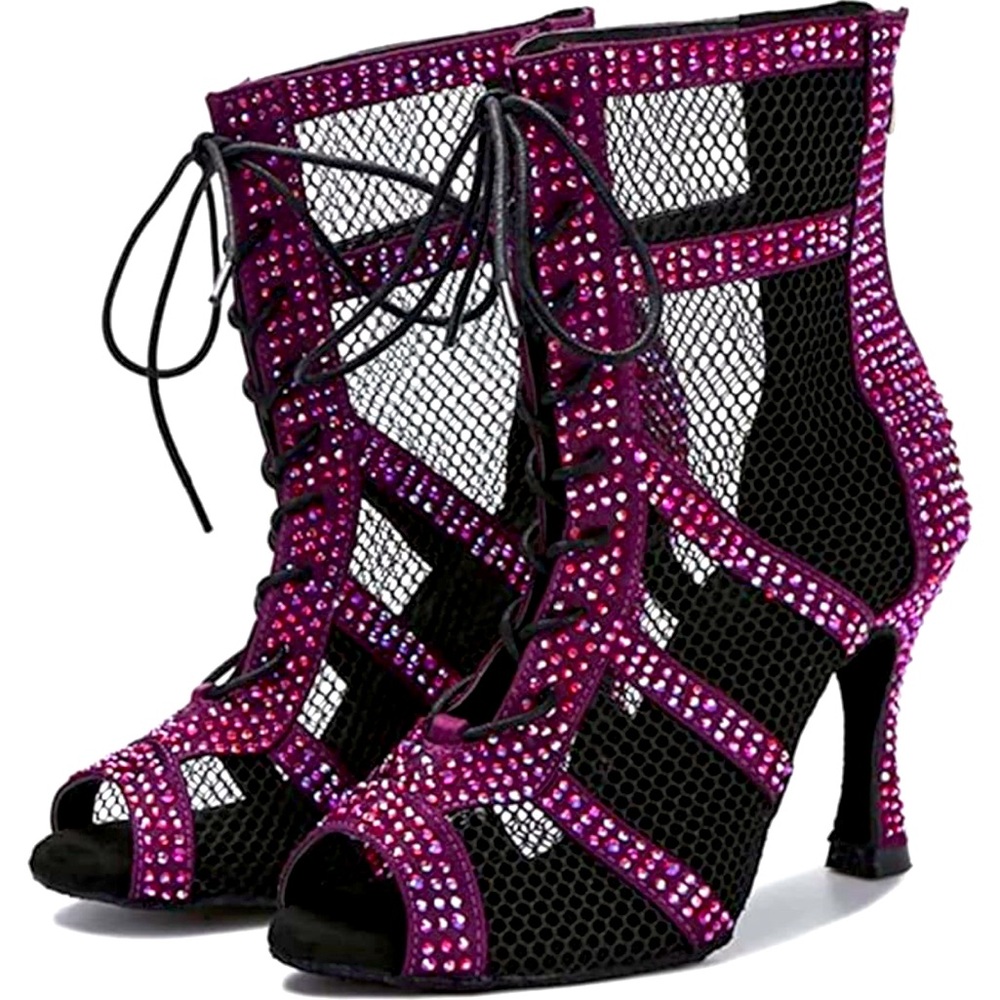 Sparkly lace Latin dance shoes